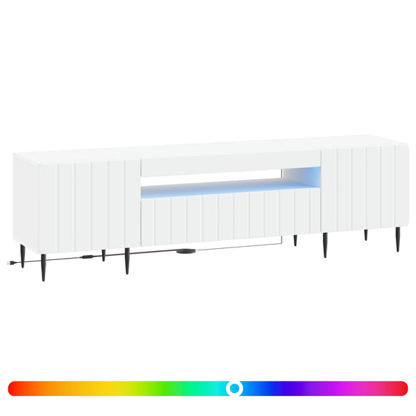 LED TV-kaappi valkoinen Tekninen puu