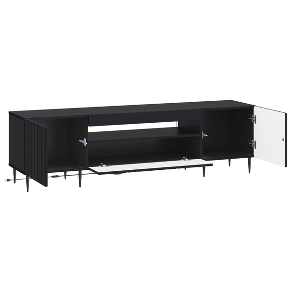 LED TV-kaappi Musta Tekninen puu