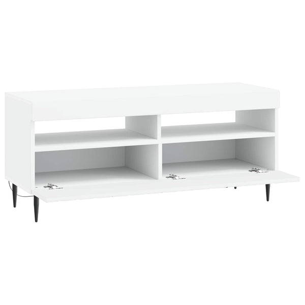 LED TV-kaappi valkoinen Tekninen puu