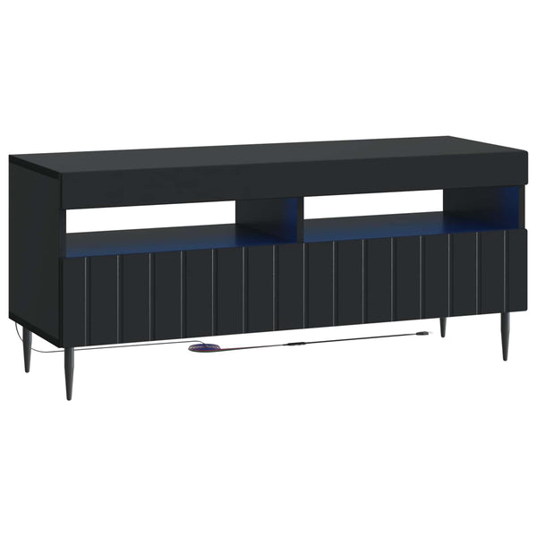 LED TV-kaappi Musta Tekninen puu