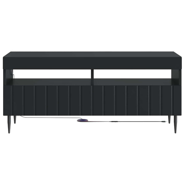 LED TV-kaappi Musta Tekninen puu