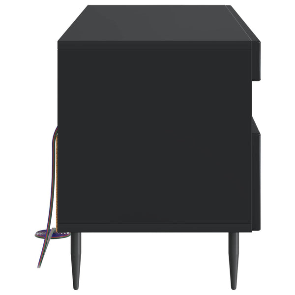 LED TV-kaappi Musta Tekninen puu