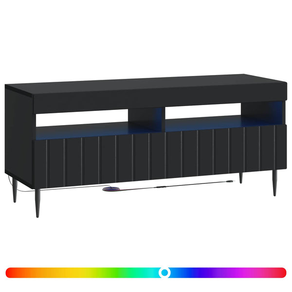 LED TV-kaappi Musta Tekninen puu