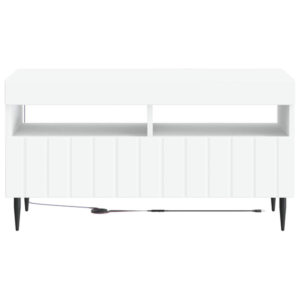LED TV-kaappi valkoinen Tekninen puu