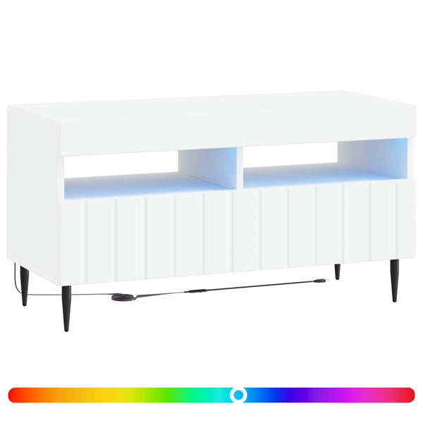 LED TV-kaappi valkoinen Tekninen puu