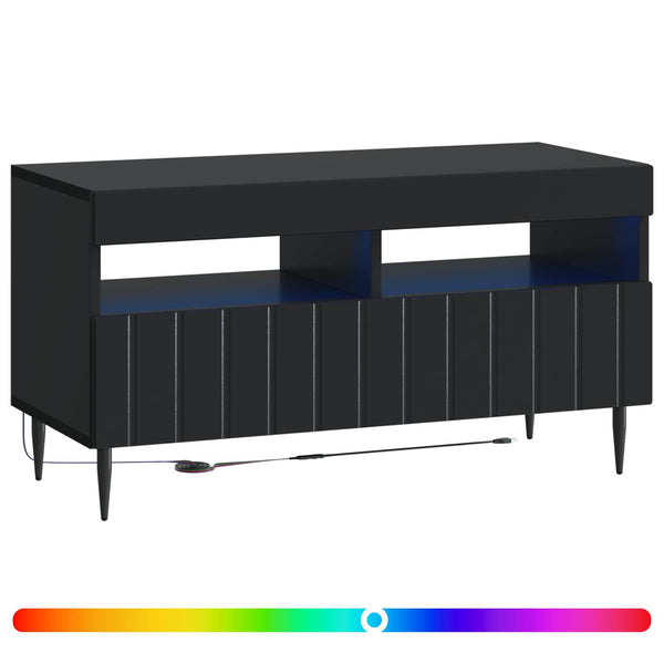 LED TV-kaappi Musta Tekninen puu