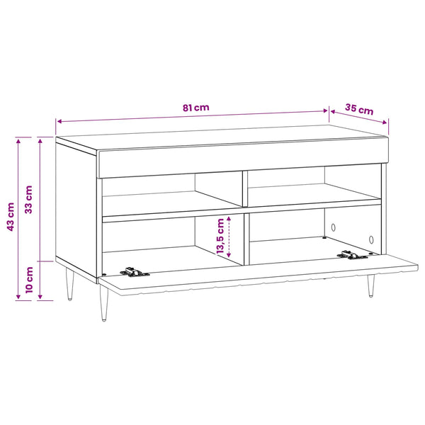 LED TV-kaappi Betoninharmaa Tekninen puu