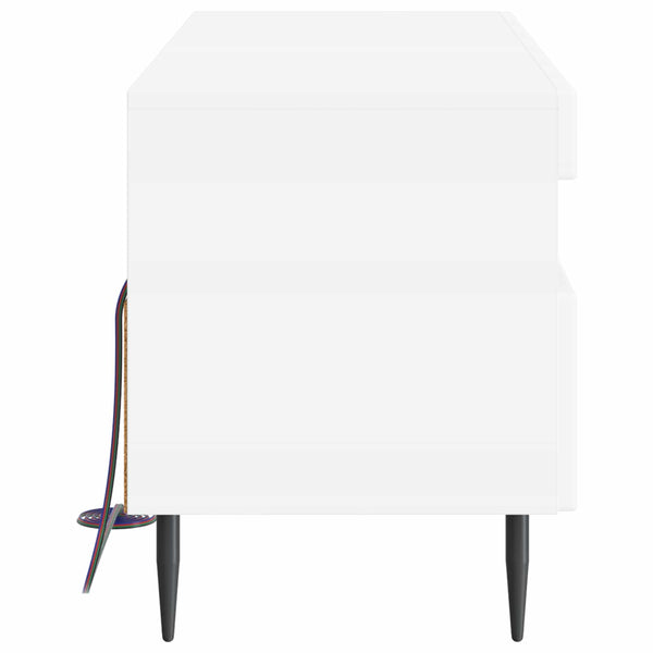 LED TV-kaappi Korkeakiiltoinen valkoinen Tekninen puu