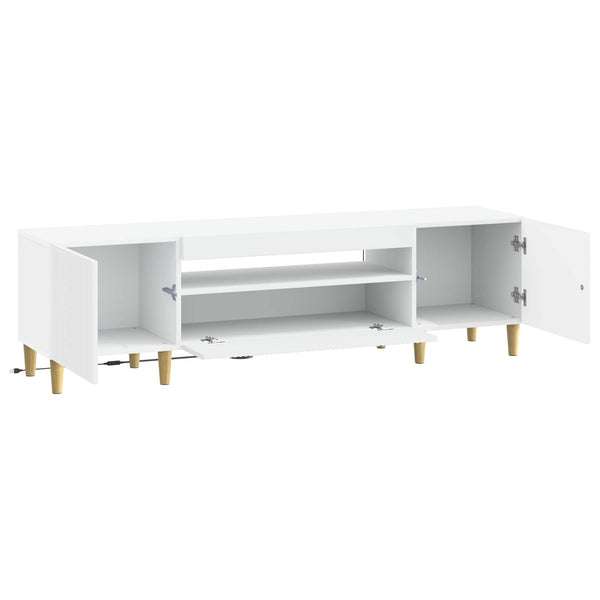 LED TV-kaappi valkoinen Tekninen puu