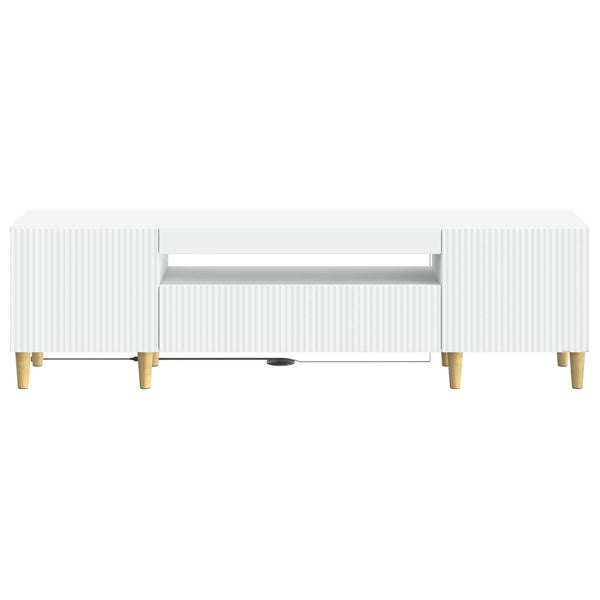 LED TV-kaappi valkoinen Tekninen puu