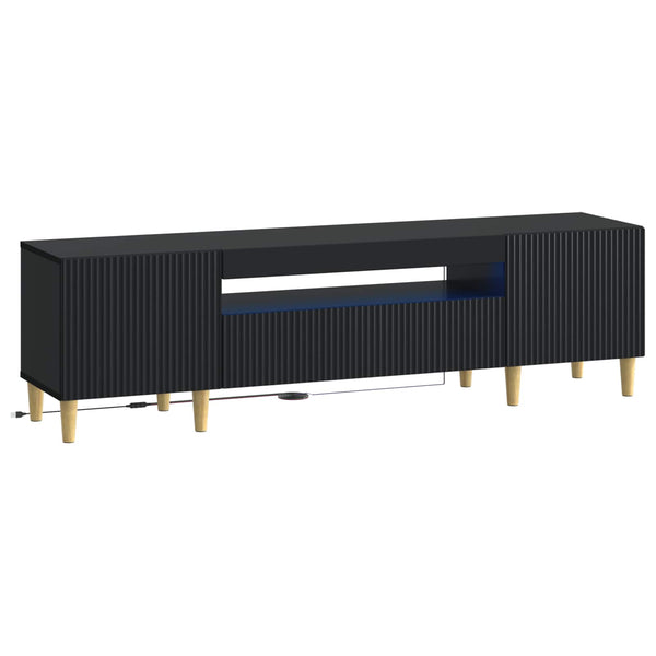 LED TV-kaappi Musta Tekninen puu