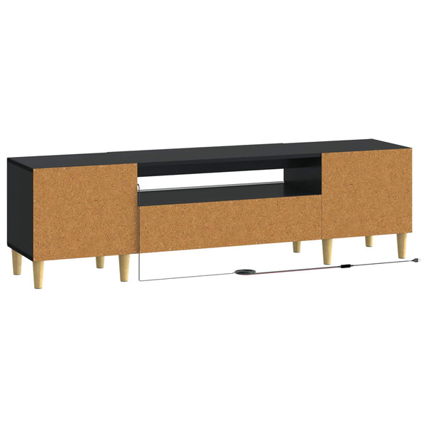 LED TV-kaappi Musta Tekninen puu