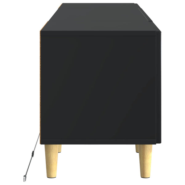 LED TV-kaappi Musta Tekninen puu