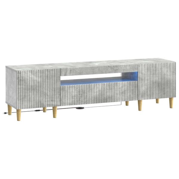 LED TV-kaappi Betoninharmaa Tekninen puu
