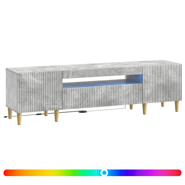 LED TV-kaappi Betoninharmaa Tekninen puu