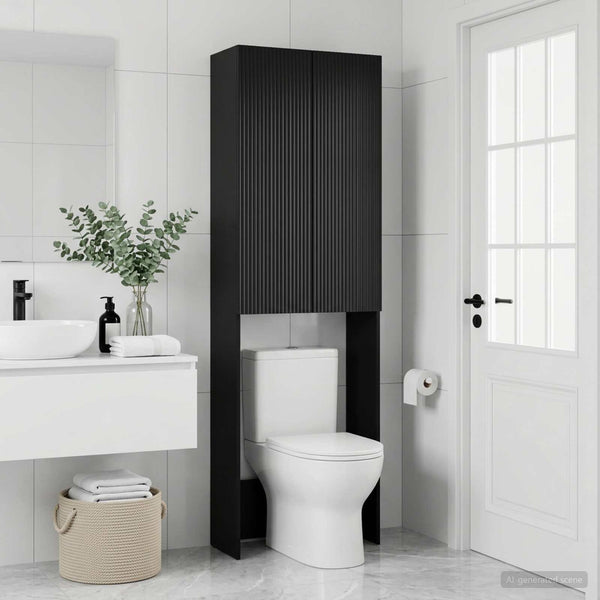 Vessakaappi ARNHEM Musta 66 x 25,5 x 190 cm Tekninen puu