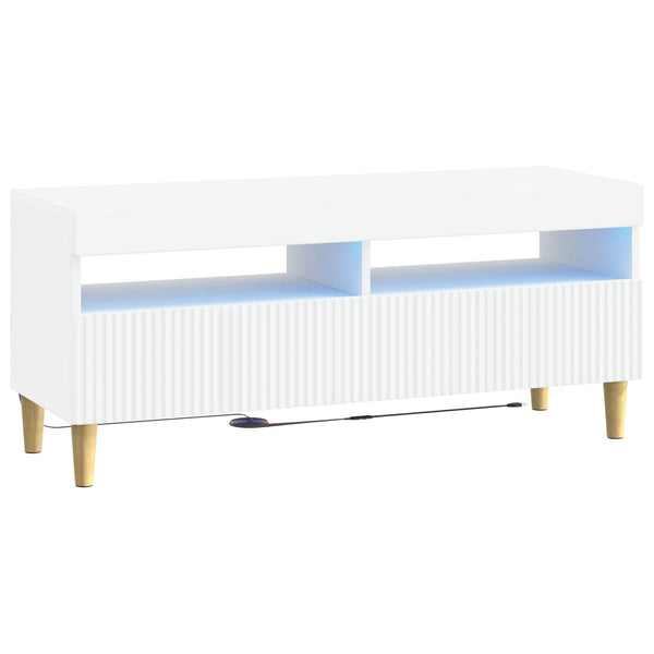 LED TV-kaappi valkoinen Tekninen puu