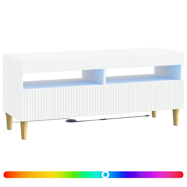 LED TV-kaappi valkoinen Tekninen puu