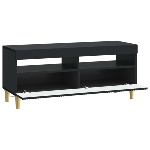 LED TV-kaappi Musta Tekninen puu