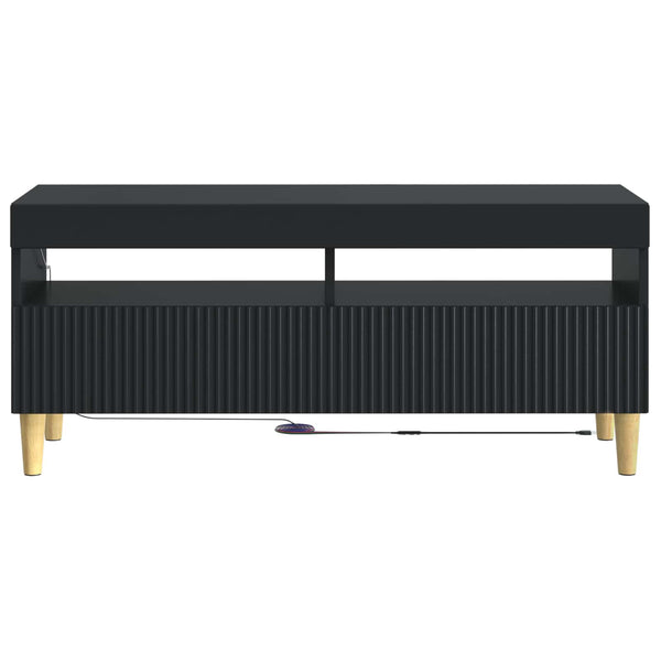 LED TV-kaappi Musta Tekninen puu
