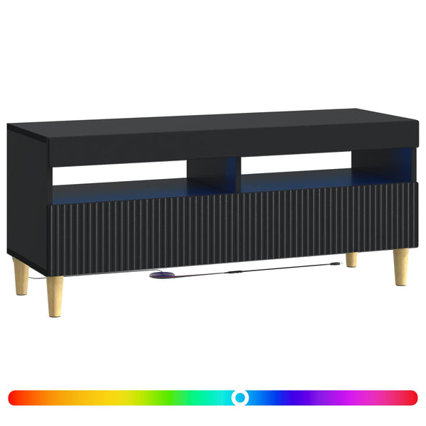 LED TV-kaappi Musta Tekninen puu