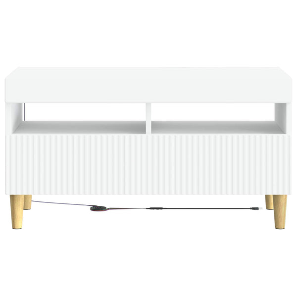 LED TV-kaappi valkoinen Tekninen puu