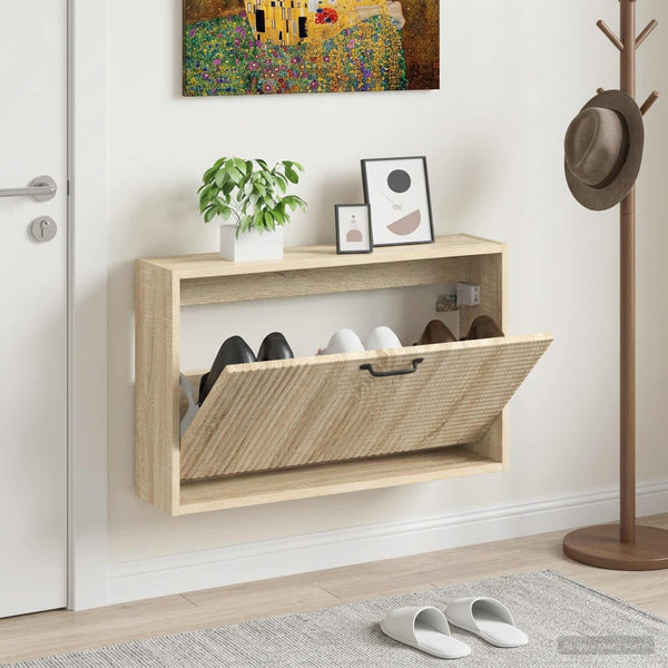 Seinälle asennettava kenkäkaappi HAARLEM 71 x 17 x 43 cm