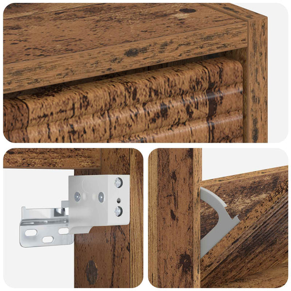 Seinälle asennettava kenkäkaappi HAARLEM 71 x 17 x 43 cm