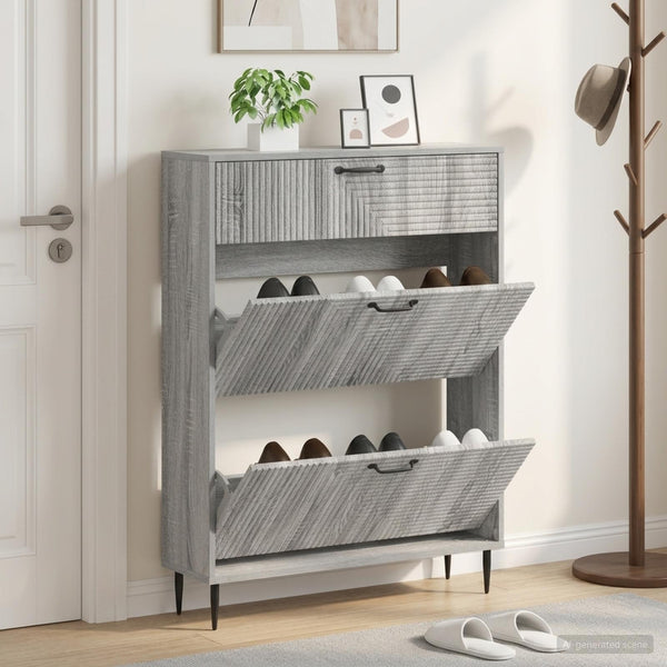 Kenkäkaappi HAARLEM 78 x 24 x 103 cm Tekninen puu Harmaa Sonoma
