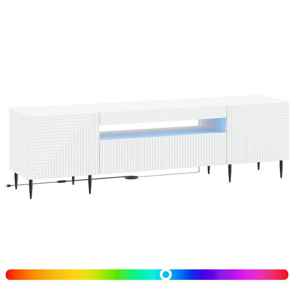 LED TV-kaappi valkoinen Tekninen puu