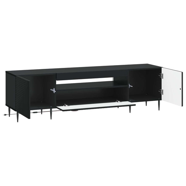 LED TV-kaappi Musta Tekninen puu