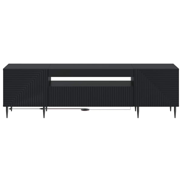 LED TV-kaappi Musta Tekninen puu