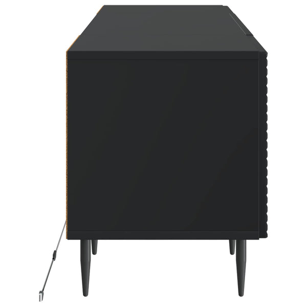 LED TV-kaappi Musta Tekninen puu