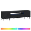 LED TV-kaappi Musta Tekninen puu