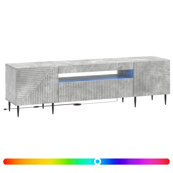 LED TV-kaappi Betoninharmaa Tekninen puu