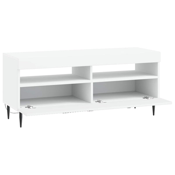 LED TV-kaappi valkoinen Tekninen puu
