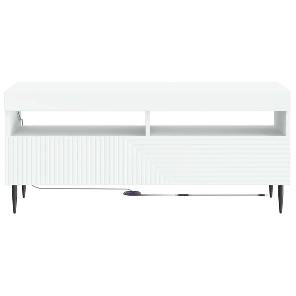 LED TV-kaappi valkoinen Tekninen puu