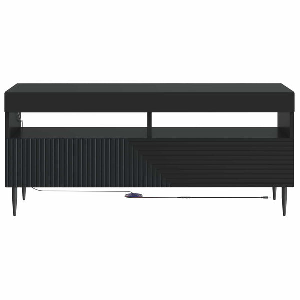 LED TV-kaappi Musta Tekninen puu