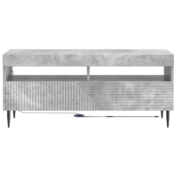 LED TV-kaappi Betoninharmaa Tekninen puu