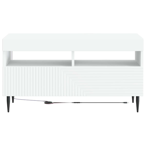 LED TV-kaappi valkoinen Tekninen puu