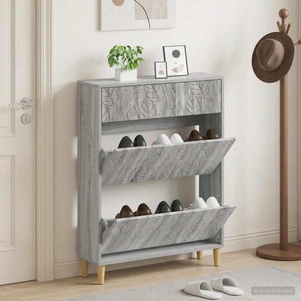 Kenkäkaappi DELFT 78 x 24 x 103 cm Tekninen puu Harmaa Sonoma