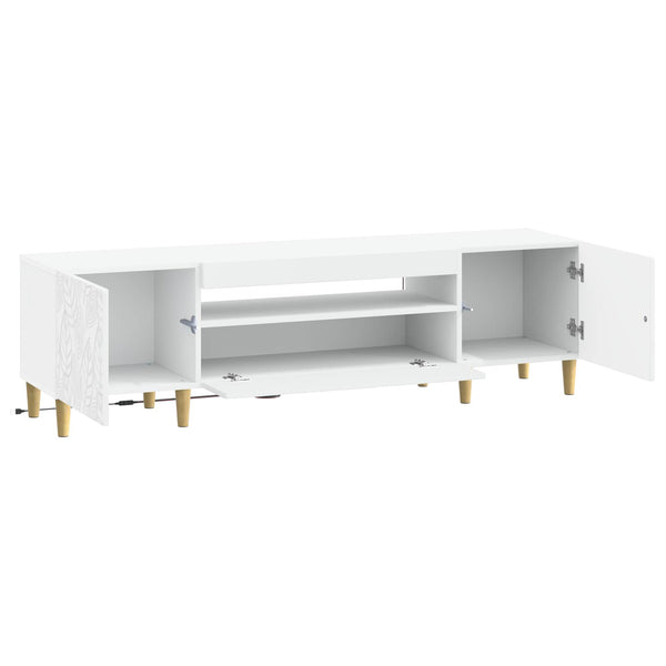 LED TV-kaappi valkoinen Tekninen puu