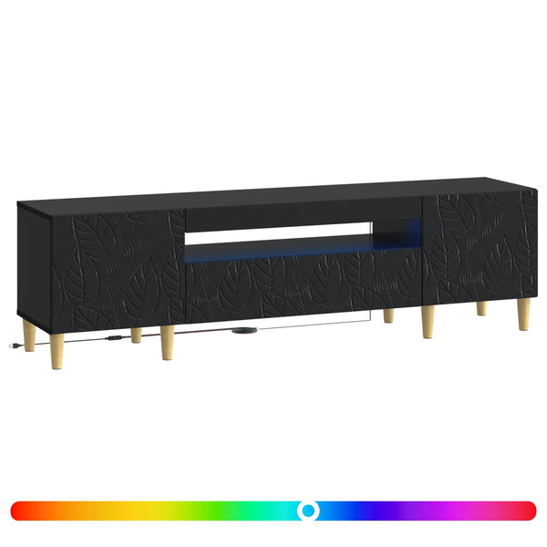 LED TV-kaappi Musta Tekninen puu