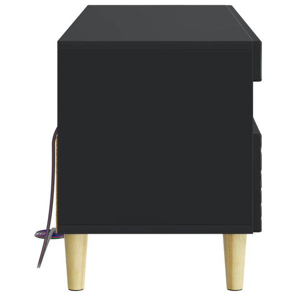 LED TV-kaappi Musta Tekninen puu