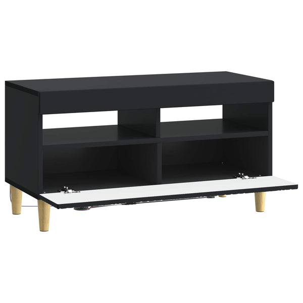 LED TV-kaappi Musta Tekninen puu