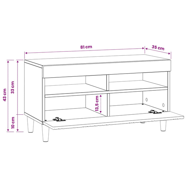 LED TV-kaappi Musta Tekninen puu