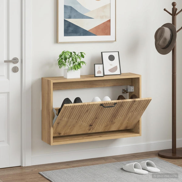 Seinälle asennettava kenkäkaappi HOORN 71 x 17 x 43 cm