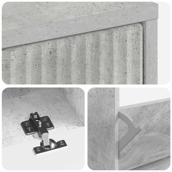Kenkäkaappi HOORN 78 x 24 x 100 cm Tekninen puu Betoninharmaa