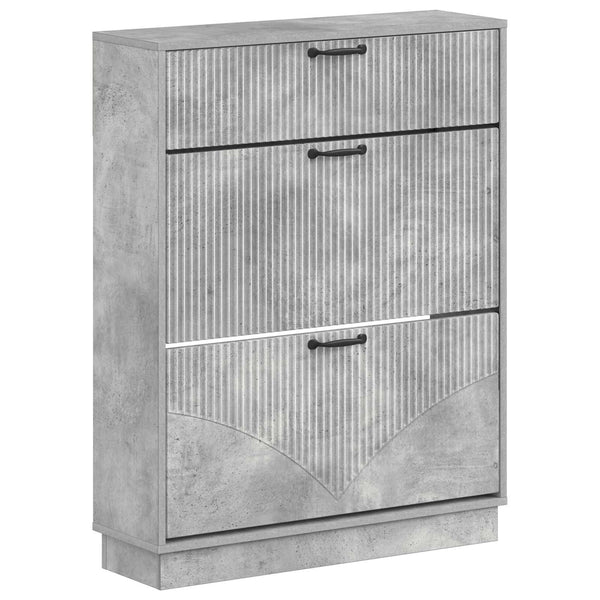 Kenkäkaappi HOORN 78 x 24 x 100 cm Tekninen puu Betoninharmaa