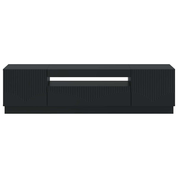 LED TV-kaappi Musta Tekninen puu